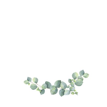 Kerstkaart vierkant eucalyptus tekst Achterkant