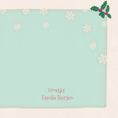 Kerstkaart vierkant ijsbeer 3