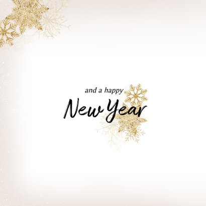 Kerstkaart vierkant met 2 foto's en gouden ijssterren 2