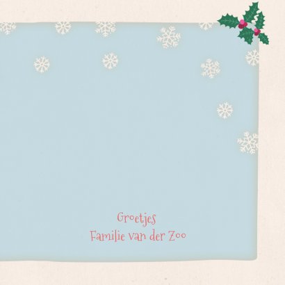 Kerstkaart vierkant pinguïns - BK 3