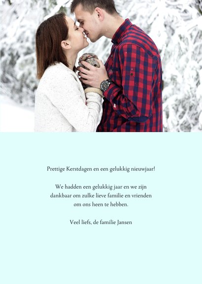 Kerstkaart vogel illustratie in een boom met besjes 3