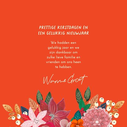 Kerstkaart vrolijk bloemen boeket 3