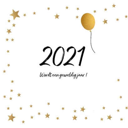 Kerstkaart vrolijk goud 2
