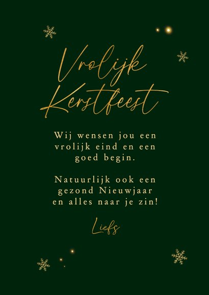 Kerstkaart vrolijk kerstfeest hertje lampjes sneeuw 3