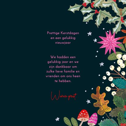 Kerstkaart vrolijke bloemen modern 2026 3