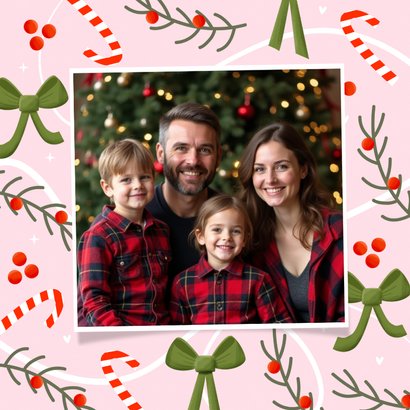 Kerstkaart vrolijke kerst met typografie gekleurd 2