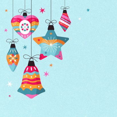 Kerstkaart vrolijke kerstballen kleurrijk illustratie 2