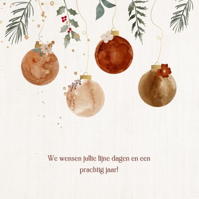 Kerstkaart Vrolijke kerstballen 2