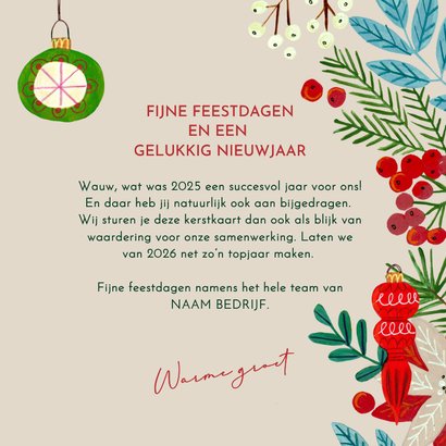 Kerstkaart vrolijke kerstroos poinsettia modern 3