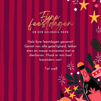 Kerstkaart vrolijke kleuren met drankjes 3