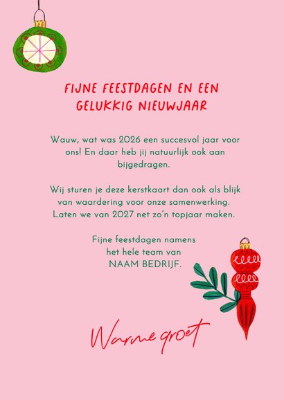 Kerstkaart vrolijke retro illustratie kerstballen 3