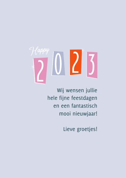 Kerstkaart vuurwerk happy 2023 retro 3