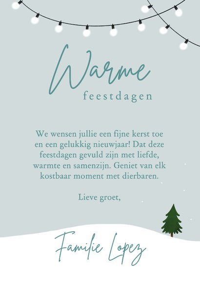 Kerstkaart warme feestdagen schaap sneeuw illustratie 3