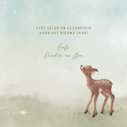 Kerstkaart waterverf 2021 met dieren 3