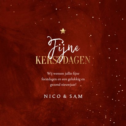 Kerstkaart waterverf Fijne Kerstdagen met ster 3