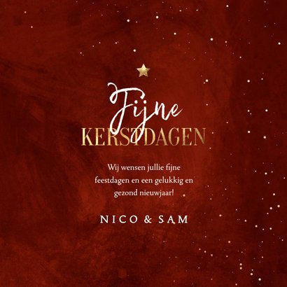 Kerstkaart waterverf Fijne Kerstdagen met ster 3