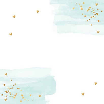 Kerstkaart waterverf mintgroen goud confetti 2