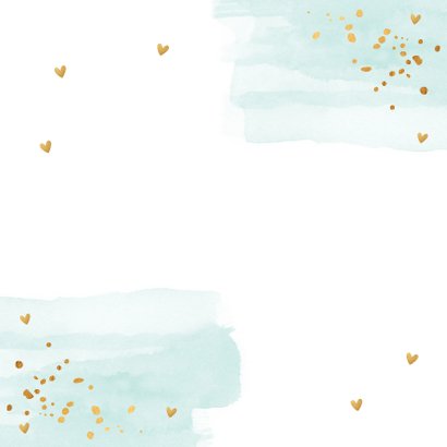 Kerstkaart waterverf mintgroen goudlook confetti 2