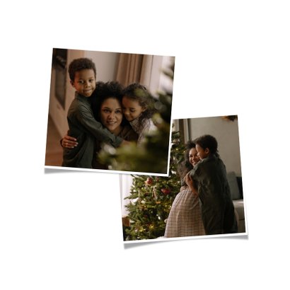 Kerstkaart we vieren kerst klein met foto en kerstboom 2