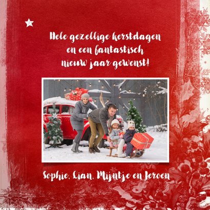 Kerstkaart houten wegwijzer rood 2020 3