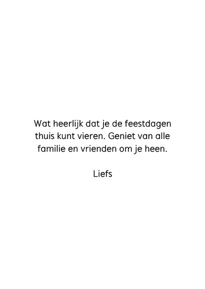 Kerstkaart welkom in ons kersthuis de deuren staan open 3