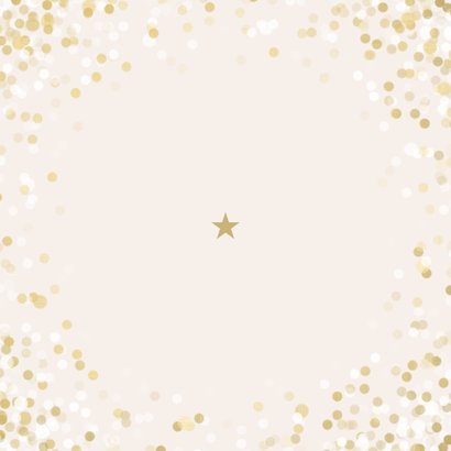 Kerstkaart wij wensen jullie groot geluk met confettikader Achterkant
