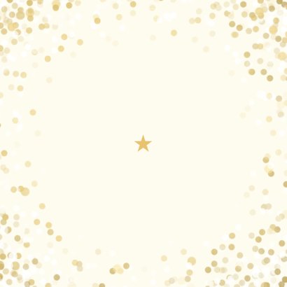 Kerstkaart wij wensen jullie groot geluk met confettikader Achterkant