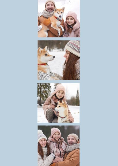 Kerstkaart winter bergen hond illustratie 2