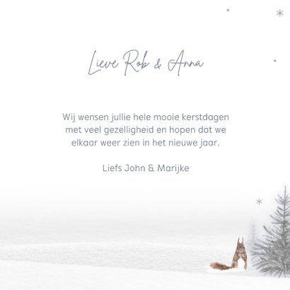 Kerstkaart winter hert 3