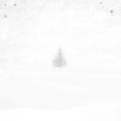 Kerstkaart winter hert Achterkant