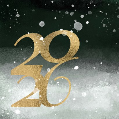 Kerstkaart winter kerstbal groen 2