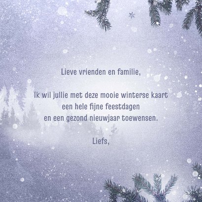 Kerstkaart winter label blauw 3