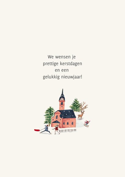 Kerstkaart winter landschap in de sneeuw 3