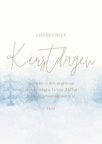 Kerstkaart winter met een konijn ijsbeer en vogeltje 3