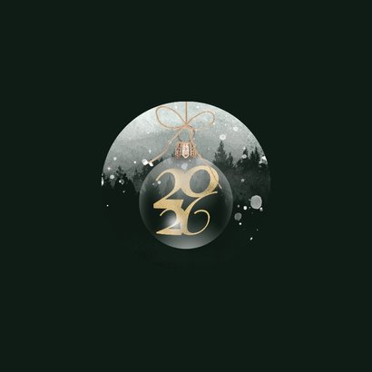 Kerstkaart winter natuur kerstbal 2026 Achterkant