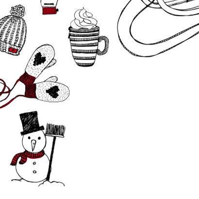 Kerstkaart winter tekeningen 2