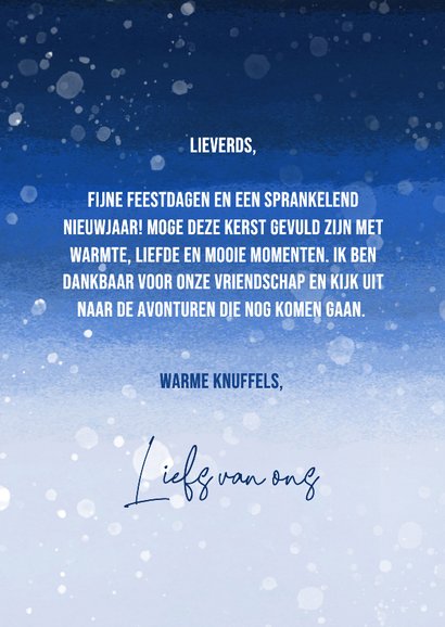 Kerstkaart winterlandschap blauw 2026 3