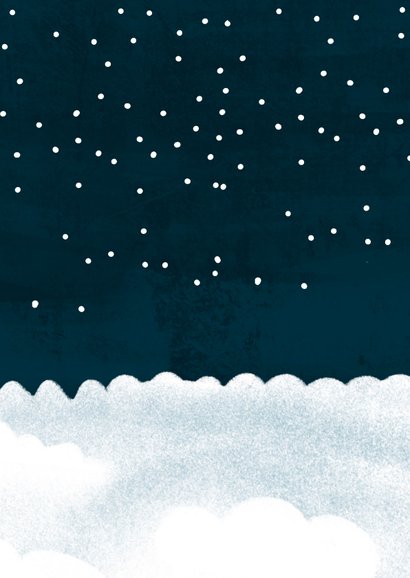 Kerstkaart winterlijk kleurrijk wonder dorp Achterkant