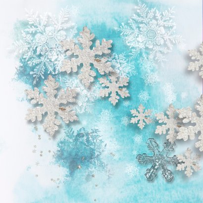 Kerstkaart winters blauw sterren - SG 2