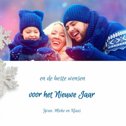 Kerstkaart winters blauw sterren - SG 3