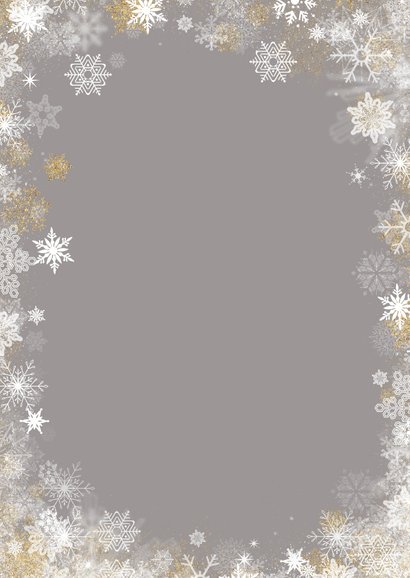 Kerstkaart winterse rand Achterkant