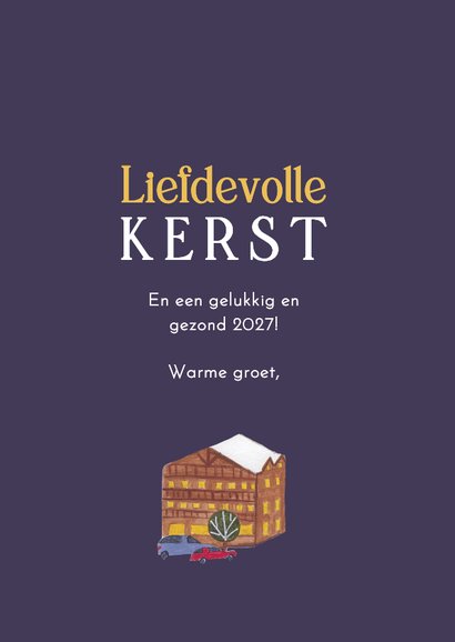 Kerstkaart wintersport vrouw in berg landschap 3