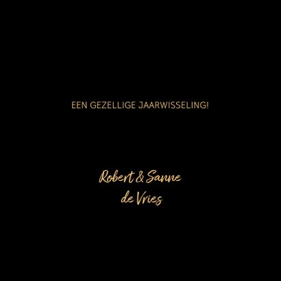 Kerstkaart wit en goud op zwart 3