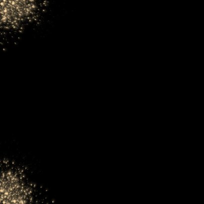 Kerstkaart wit en goud op zwart Achterkant