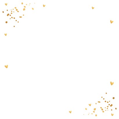 Kerstkaart wit fotocollage goudlook confetti Achterkant