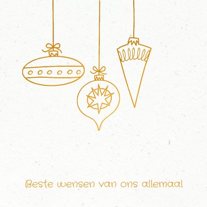 Kerstkaart wit goud papier 2