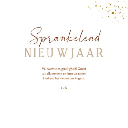 Kerstkaart witte kerstballen met goud en strik 3