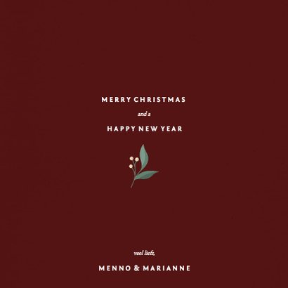 Kerstkaart 'Xmas' met takjes 3
