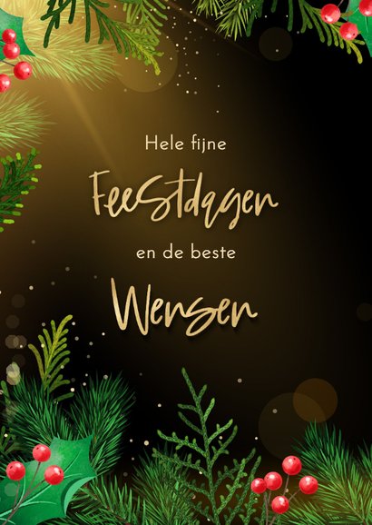 Kerstkaart zakelijk bedankt met realistische kersttakken 2