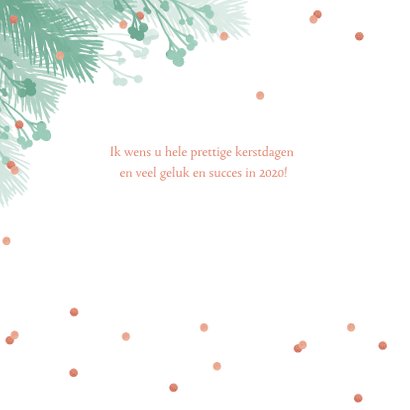 Kerstkaart zakelijk botanical foto's confetti 2